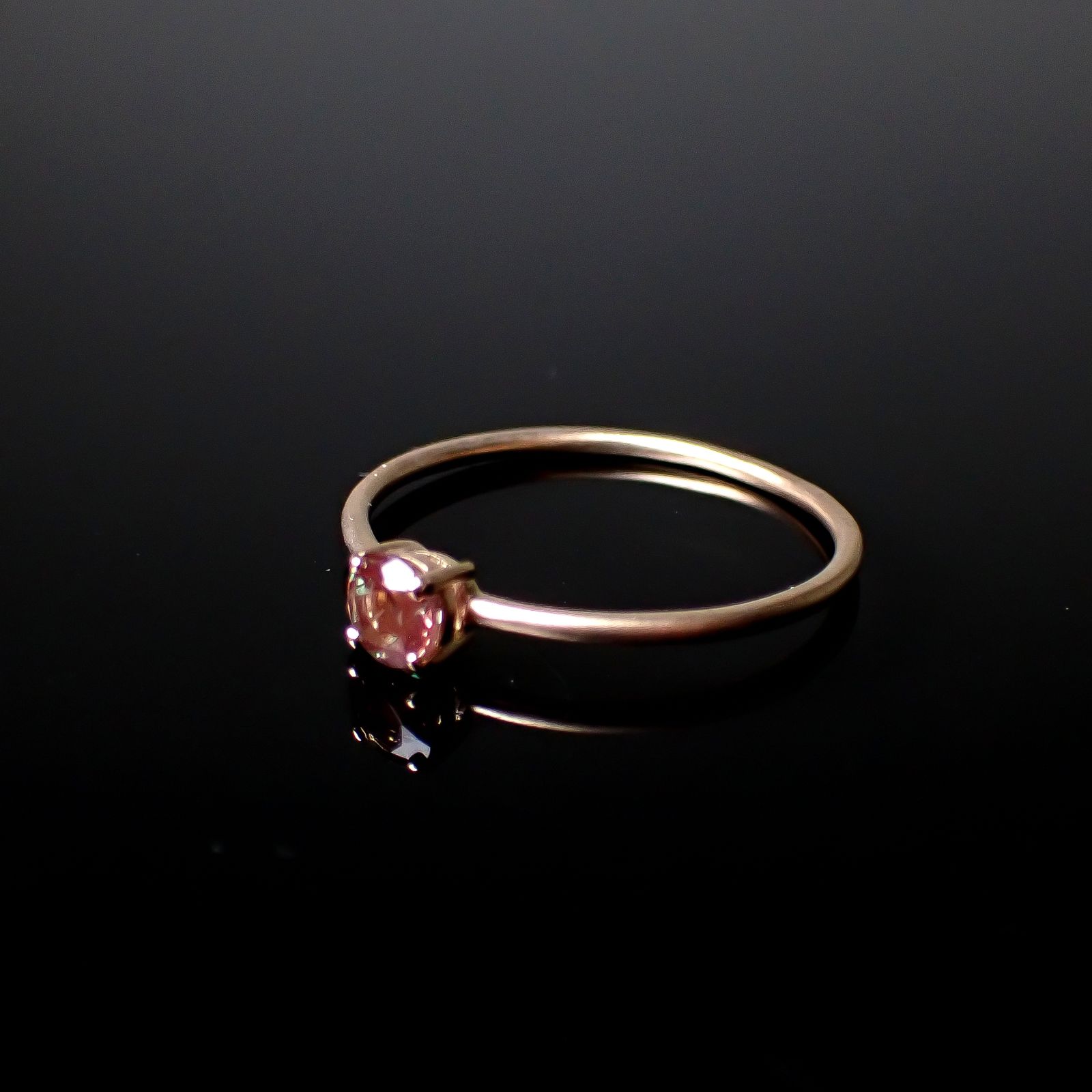 ◇K10リング◇ バイカラーアンデシン 0.24ct | ラウンド/つや消し仕上げ 4mm (15号 / アーム1.0mm) [241229435]