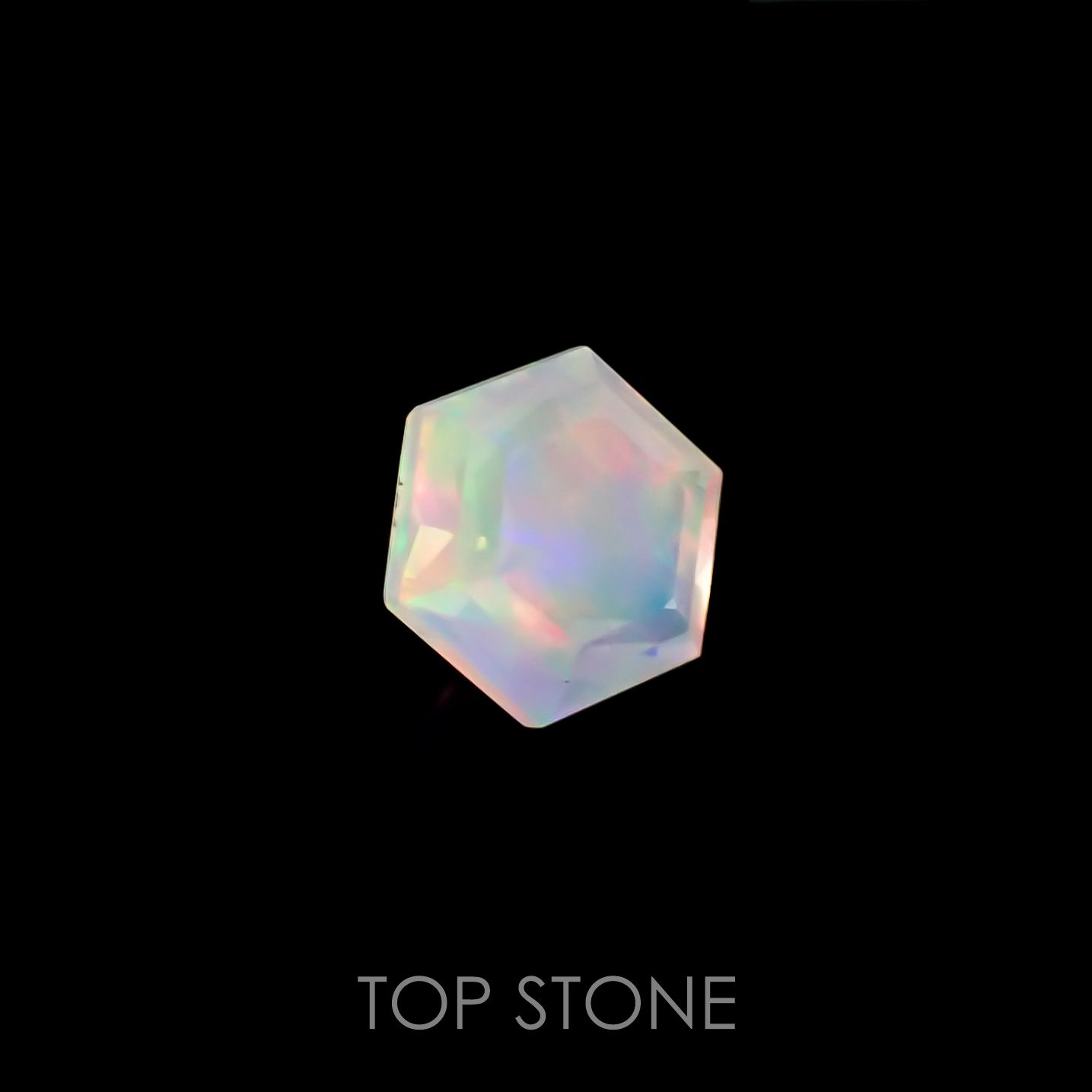◇ヘキサゴンカット◇エチオピアオパール(宝石名オパール) エチオピア産 0.46ct 識別済[210611036]5.3×5.3mm前後