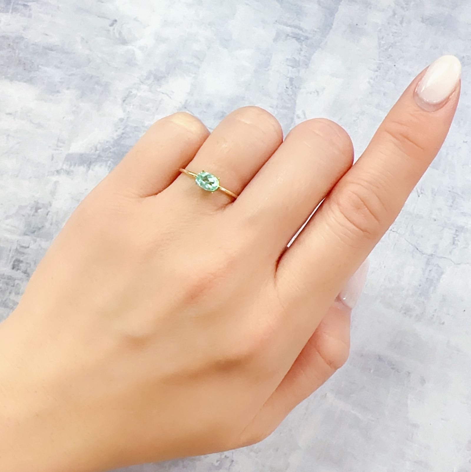 ◇チェッカーカット◇パライバトルマリン モザンビーク産 0.48ct[230220477]6.1x4.2mm前後