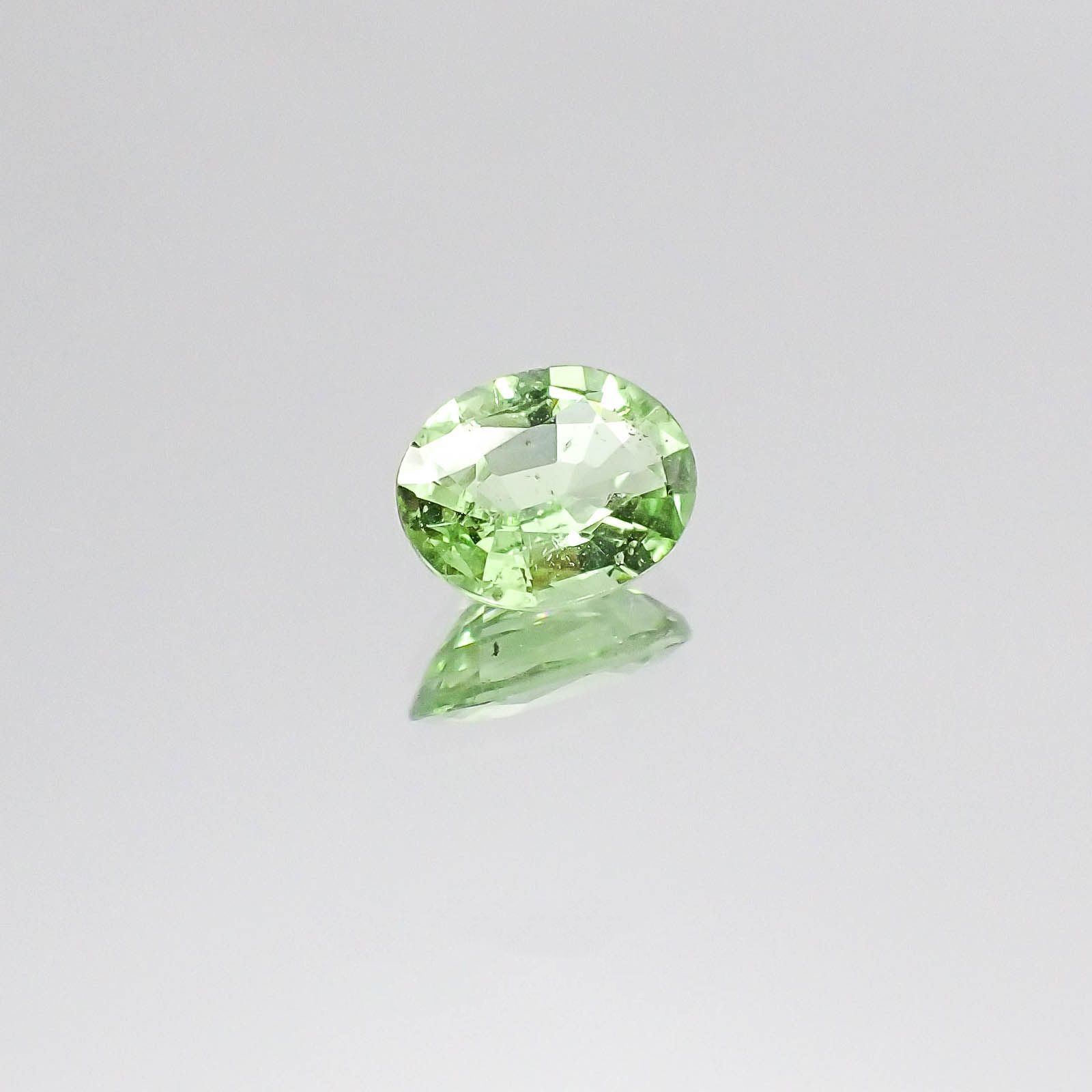 ミントガーネット(宝石名グリーン グロッシュラー・ガーネット)タンザニア産 0.92ct 識別済[230522256]7x5.4mm前後