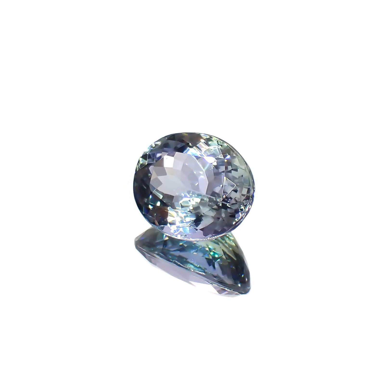 バイカラータンザナイト(宝石名ゾイサイト)タンザニア産 識別済 3.18ct / 10x8.1mm前後 [221119003]