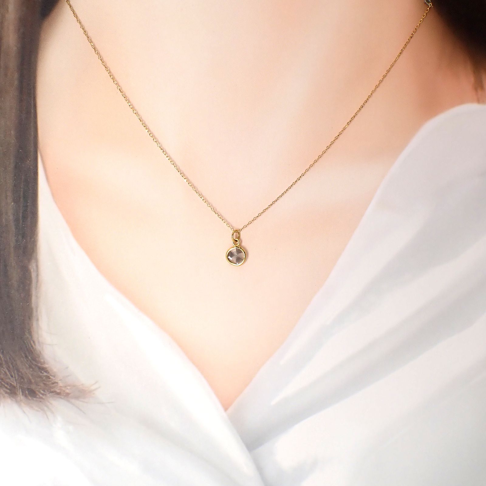 ◇K18仕様◇トラピッチェスライスダイヤモンド ペンダントトップ/チャーム(※チェーン別売り) 1.01ct / 6.6x6.7mm前後 [250430223]