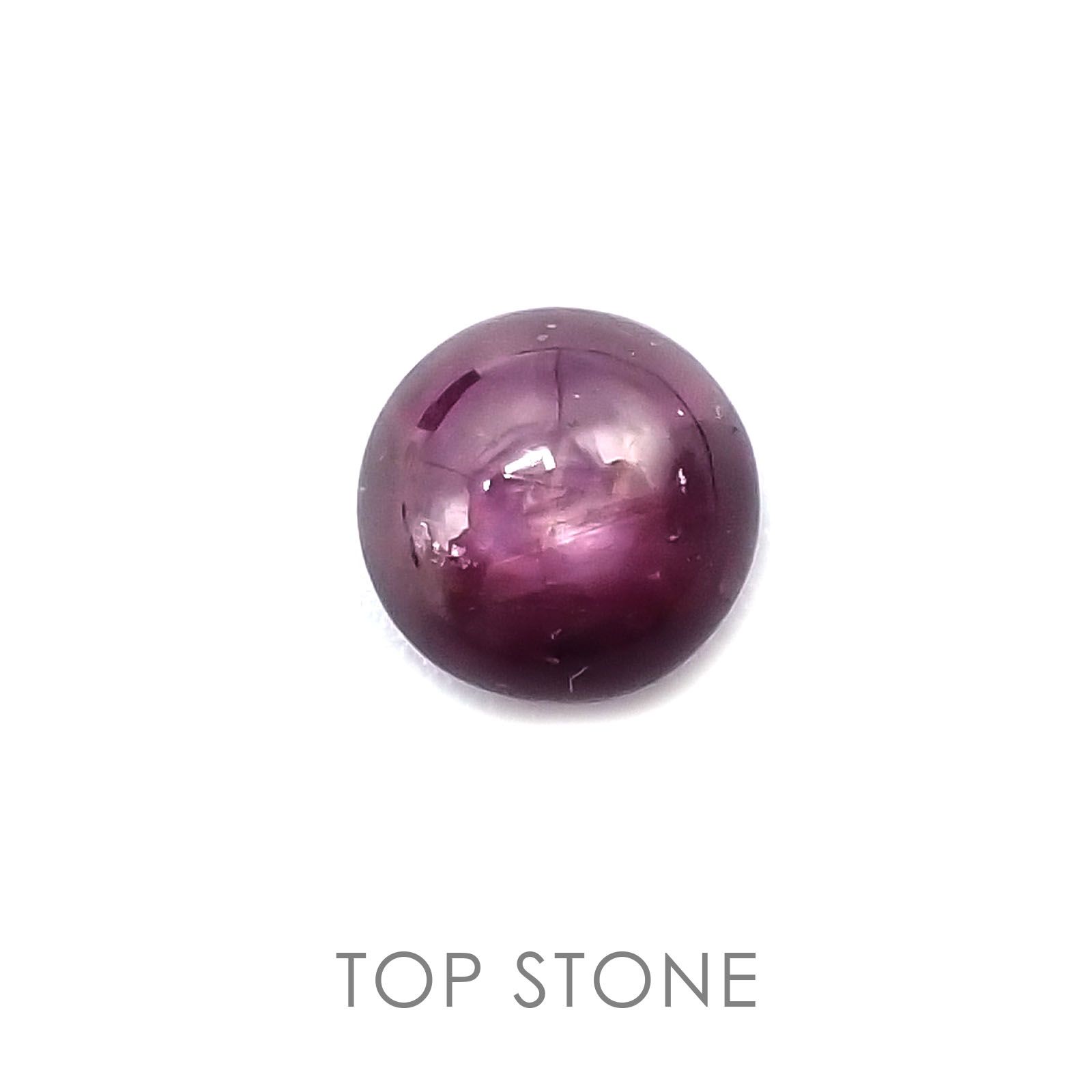 パープルスターサファイア(宝石名パープル・スター サファイア) インド産 3.10ct 識別済[20094901]7.8×7.8mm前後