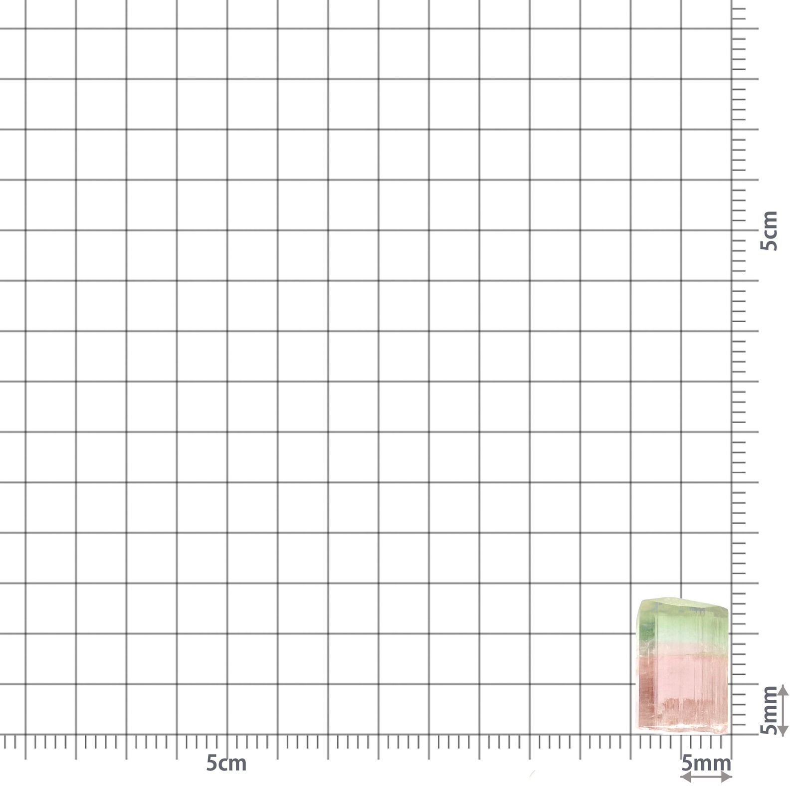 トルマリン柱状結晶原石 アメリカ・カリフォルニア州産 アクリル台座付き 9.72ct(1.94g) / 8.5x8.7x13.3mm前後 [260632361]