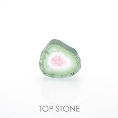 ウォーターメロントルマリン 原石スライス コンゴ民主共和国産 2.60ct[221018617]9.6x9.1mm前後