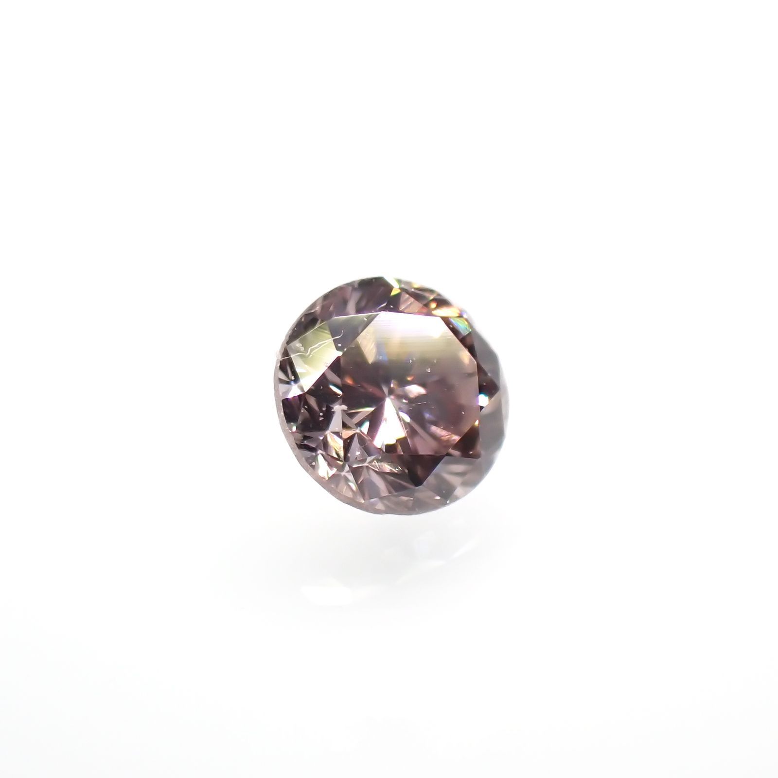 ピンクダイヤモンド (宝石名ダイアモンド)SI-1 / FANCY LIGHT BROWN PINK 0.091ct ソ付(CGL)[220716970]2.74x2.78mm前後