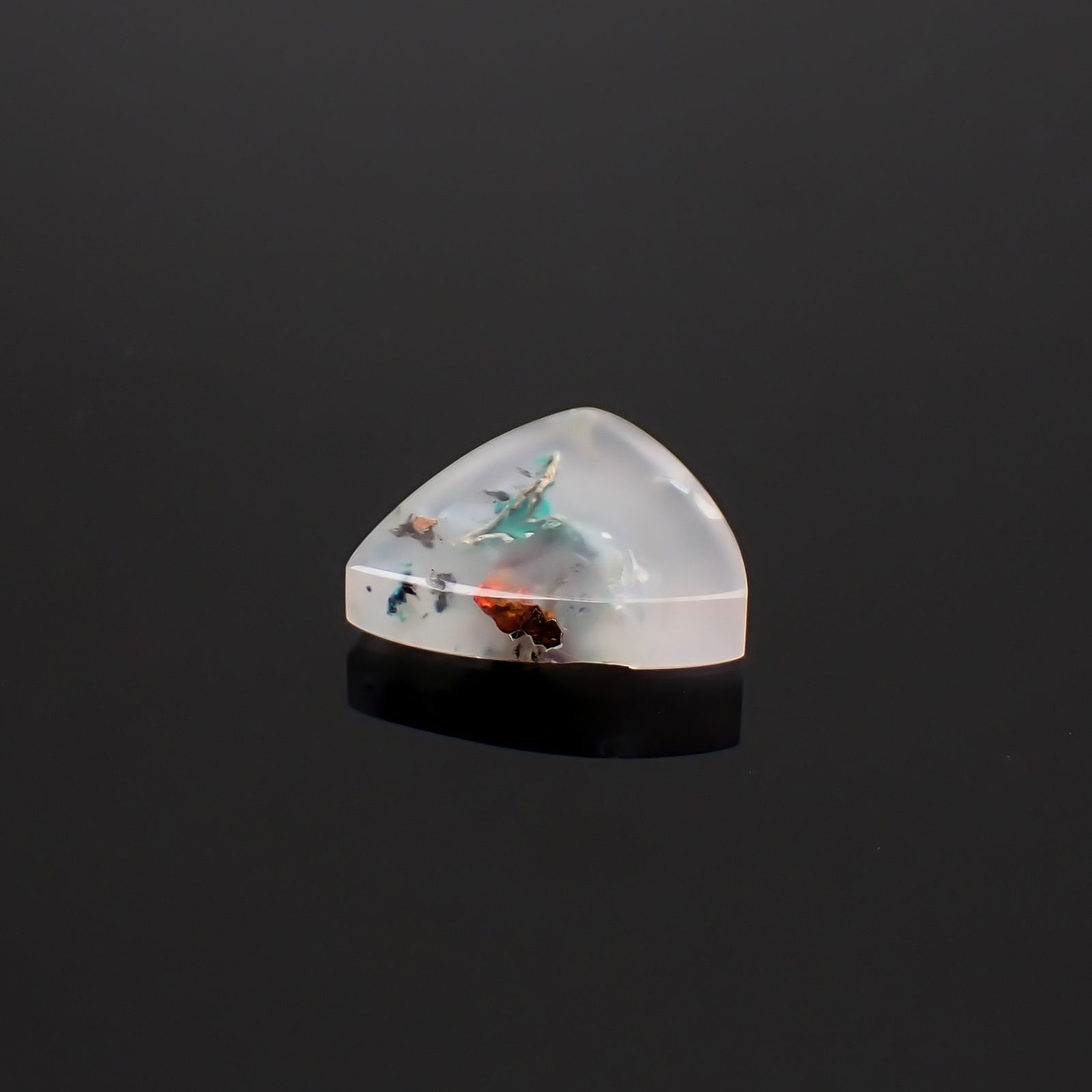 コッパークリソコラインカルセドニー インドネシア産 5.10ct / 13.1x12.8mm前後 [260932797]