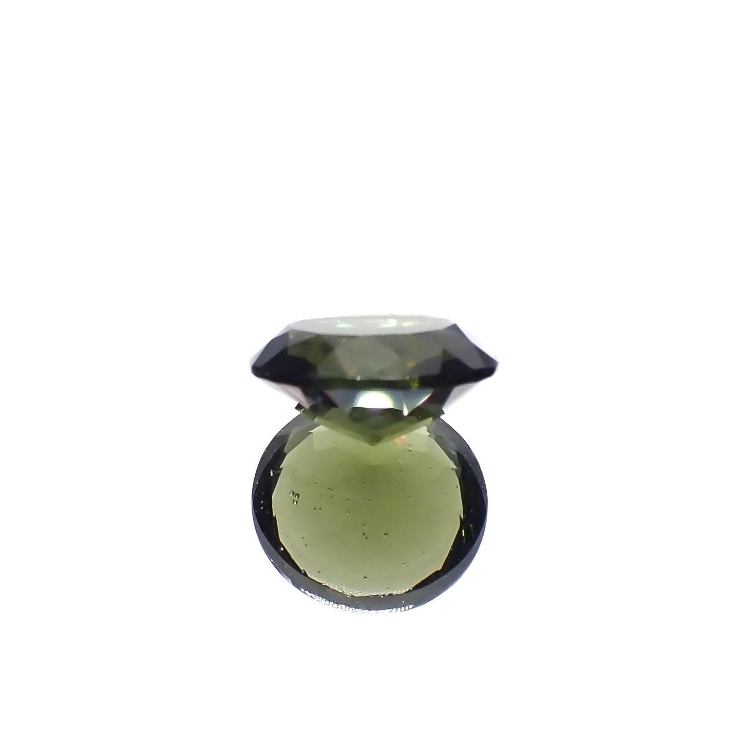 モルダバイト(宝石名モルダバイト)発見地：旧チェコスロバキア 3.36ct 識別済[231224824]11x10.9mm前後