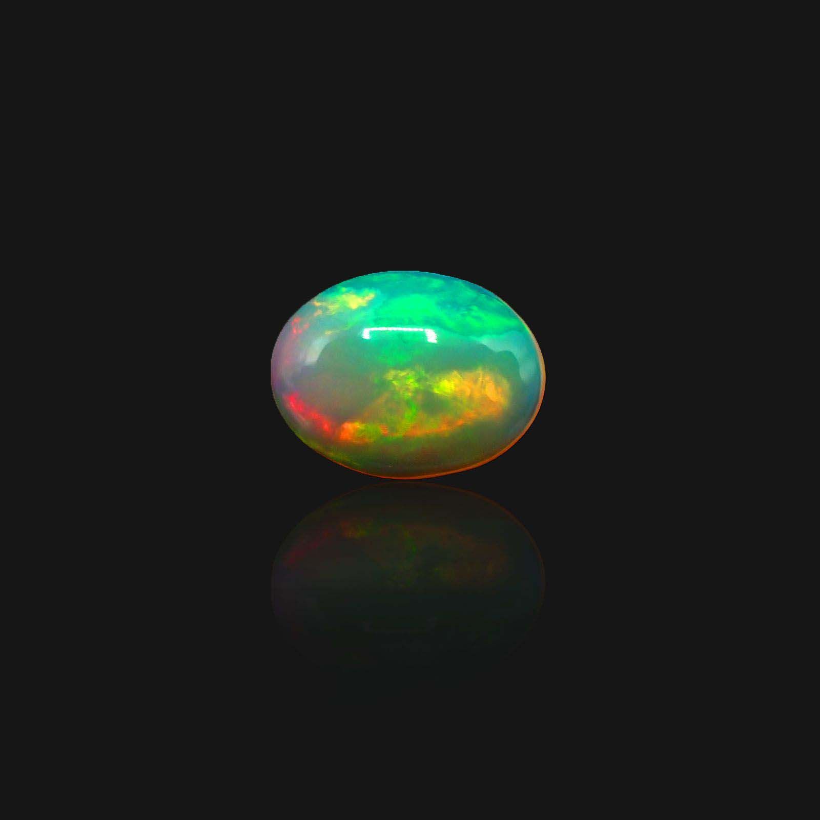 エチオピアオパール(宝石名オパール)エチオピア産 4.369ct ソ付(彩珠)[230722911]16.2x12.4mm前後