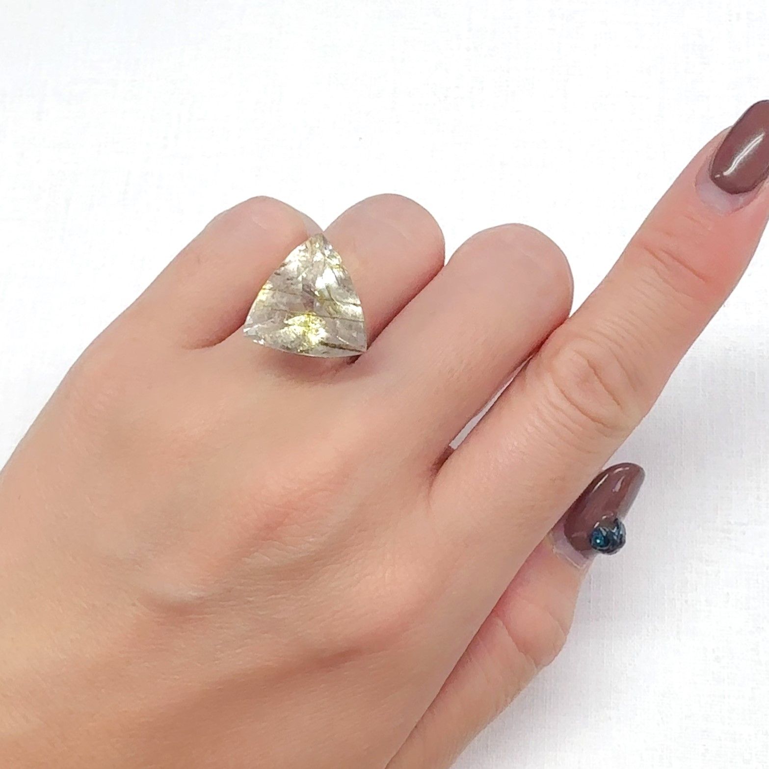 エピドートインクォーツ ブラジル産 12.5ct[240728465]17.3x16.3mm前後 | TOP STONE(トップストーン)