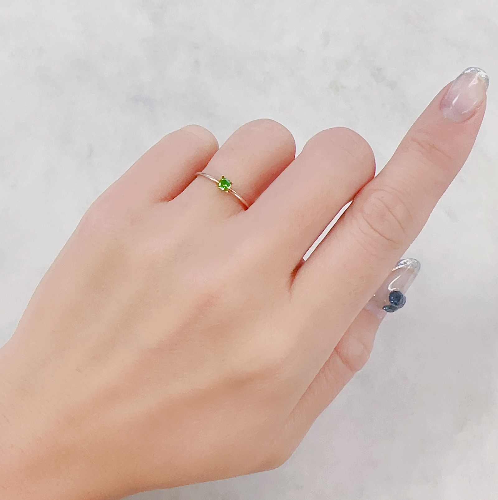 デマントイドガーネット(宝石名デマントイド・ガーネット)ロシア産 0.11ct 識別済[230622501]3.1x3.1mm前後