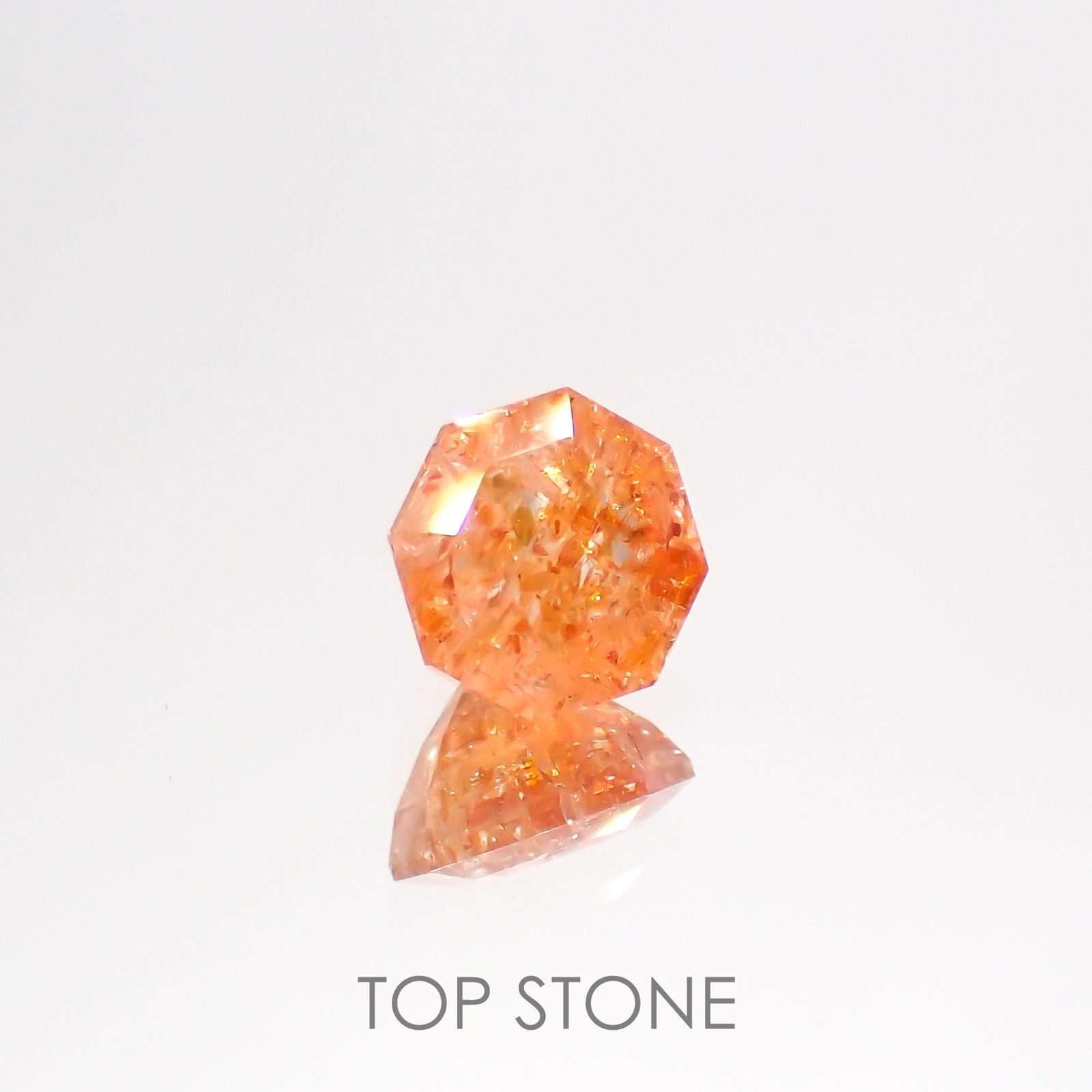 ◇オクタゴンカット◇イリュージョンサンストーン インド産 0.77ct[220115488]5.7x5.6mm前後