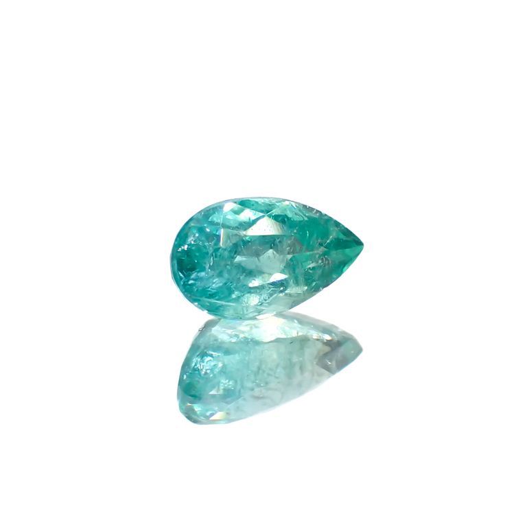 パライバトルマリン(宝石名トルマリン/別名パライバ・トルマリン)ブラジル・パライバ州バターリャ鉱山産 0.498ct ソ付(宝貴協)[221018793]6.2x3.7mm前後