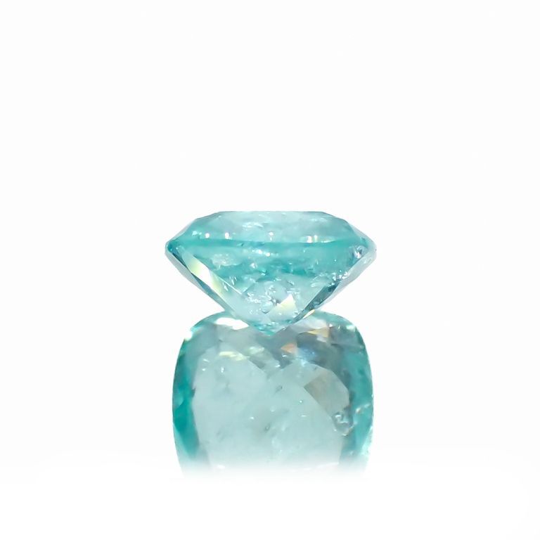 パライバトルマリン(宝石名トルマリン/別名パライバ・トルマリン)ブラジル・キントス鉱山産 0.551ct ソ付(宝貴協)[221018740]5.2x5.2mm前後