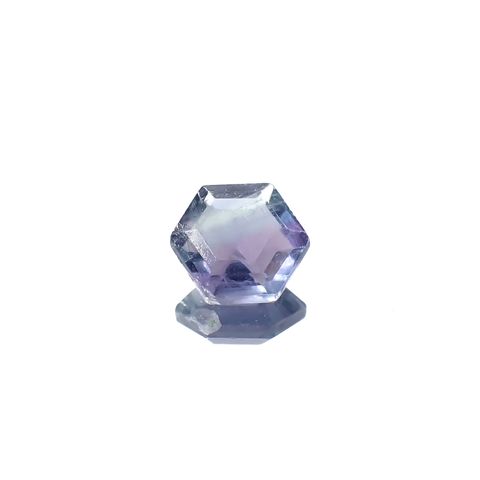 ◇ヘキサゴンカット◇パーティカラーフローライト フルオレッセンス 中国産 2.39ct[240628187]8.1x8mm前後