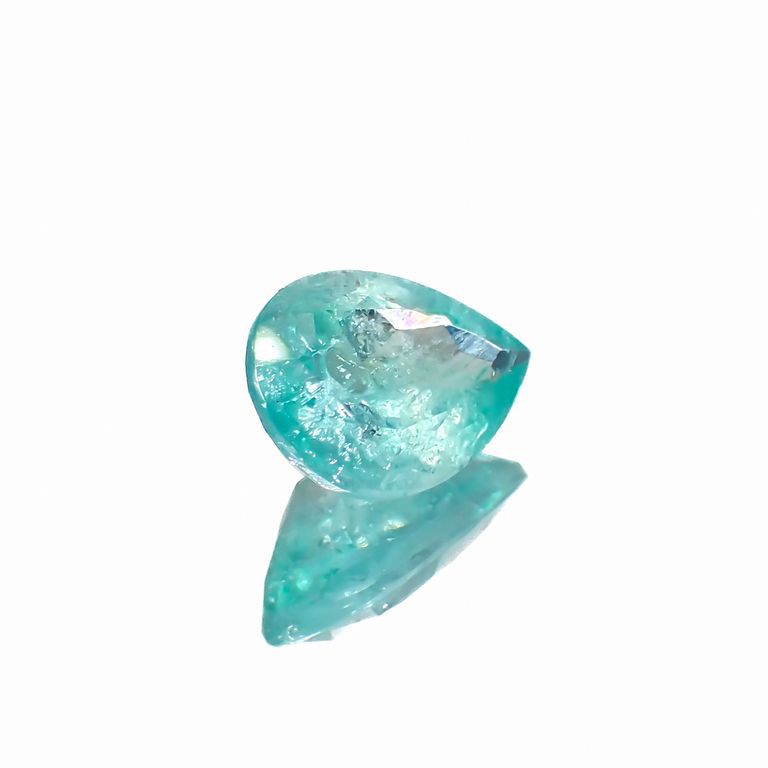 パライバトルマリン(宝石名トルマリン/別名パライバ・トルマリン)ブラジル・キントス鉱山産 0.850ct ソ付(宝貴協)[221018742]7.6x5.5mm前後