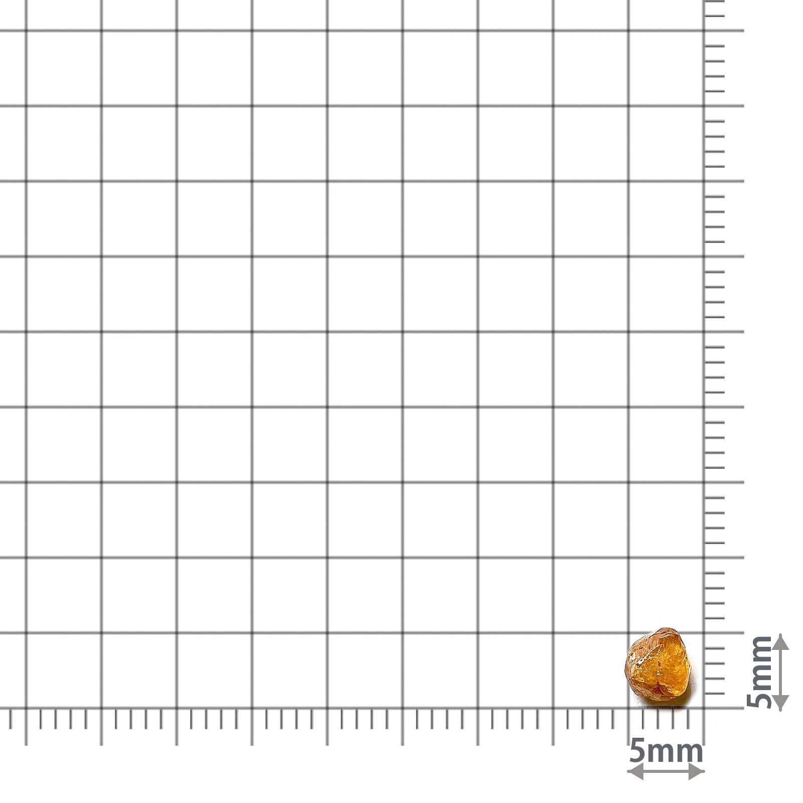 スペサルティンガーネット マンダリンオレンジカラー原石(宝石名ガーネット)タンザニア産 識別済 0.93ct / 5x4.9mm前後 [231023939]