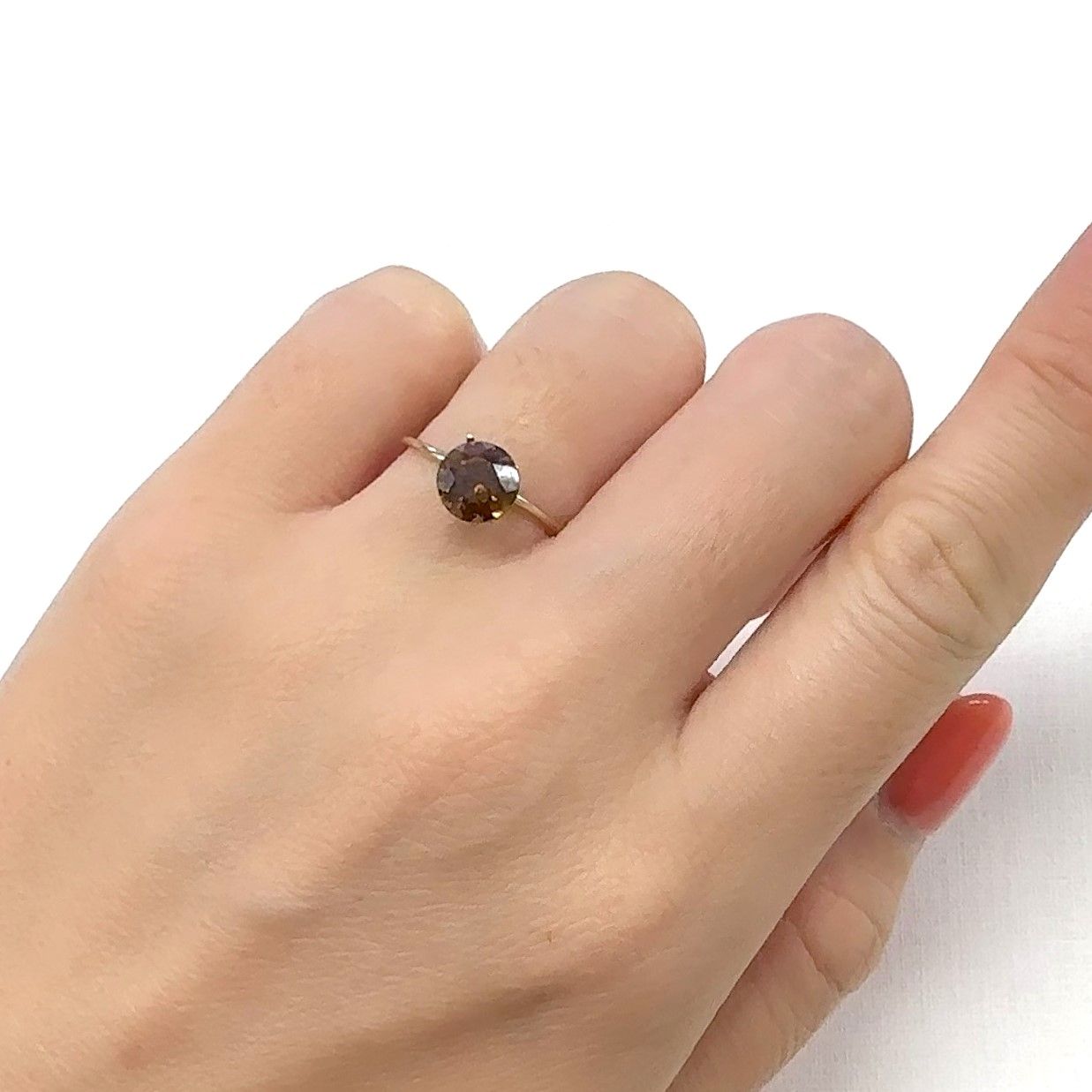 グロッシュラーアンドラダイトガーネット(宝石名グロッシュラー/アンドラダイト・ガーネット)ナミビア産 1.67ct 識別済[220114314]6.9x6.9mm前後
