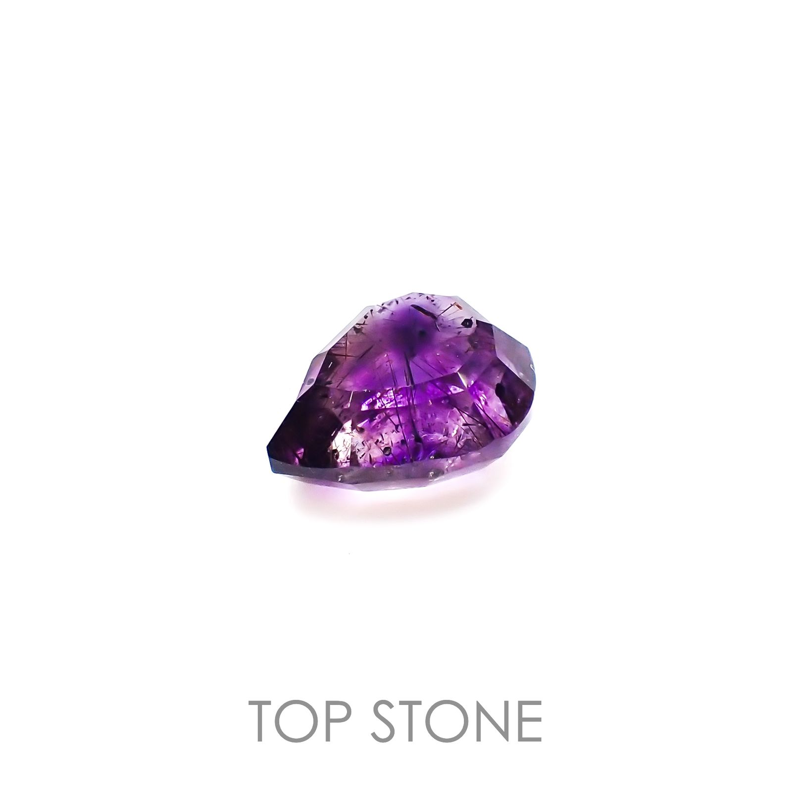 ◇カスタムカット◇アメジストエレスチャル ナイジェリア・カラバル産 3.08ct[221219690]10.5x8.5mm前後