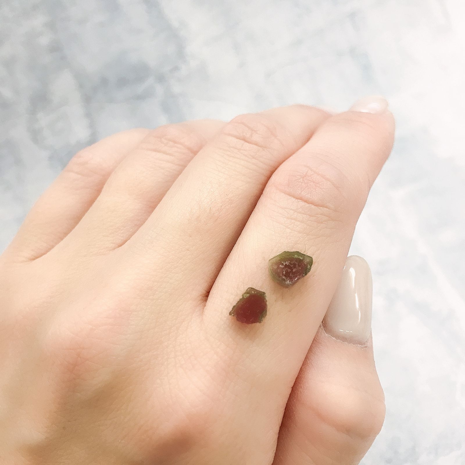 ウォーターメロントルマリン原石スライス 2個セット ブラジル産 1.49ct[220515693]6.8-7.4x6.0-6.1mm前後