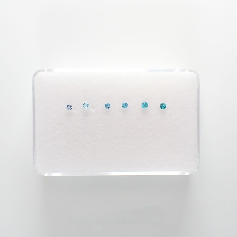 パライバトルマリン カラーグラデーション6pcsセット(宝石名トルマリン)ブラジル産 0.16ct(6pcs合計) 識別済[230220337]1.7-2.0x1.7-2.0mm前後