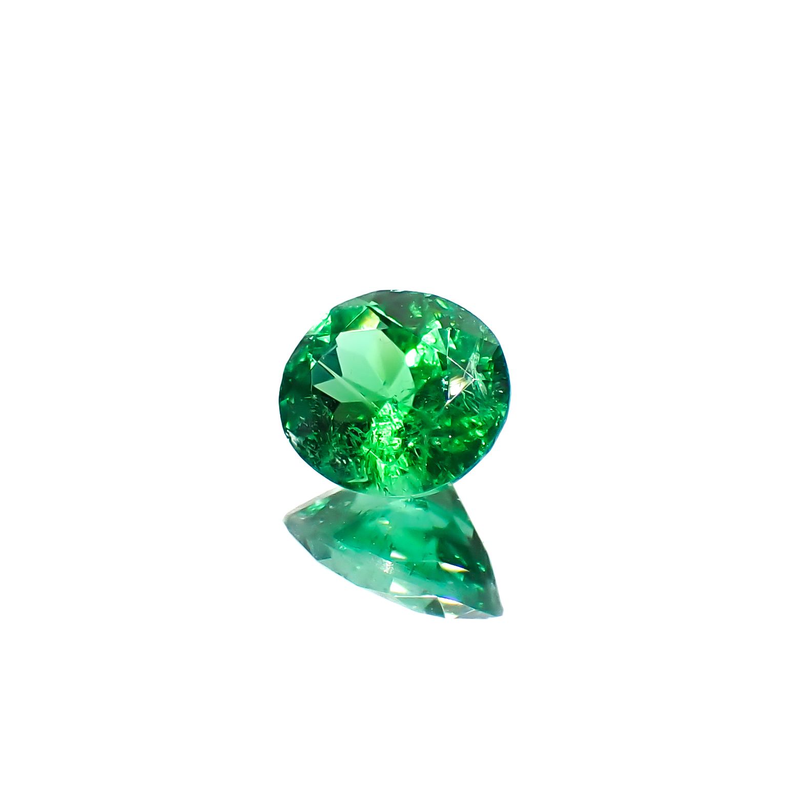 パライバトルマリン(宝石名トルマリン/別名パライバ・トルマリン)ブラジル・キントス鉱山産 0.578ct ソ付(宝貴協)[240928715]5.87x4.98mm前後