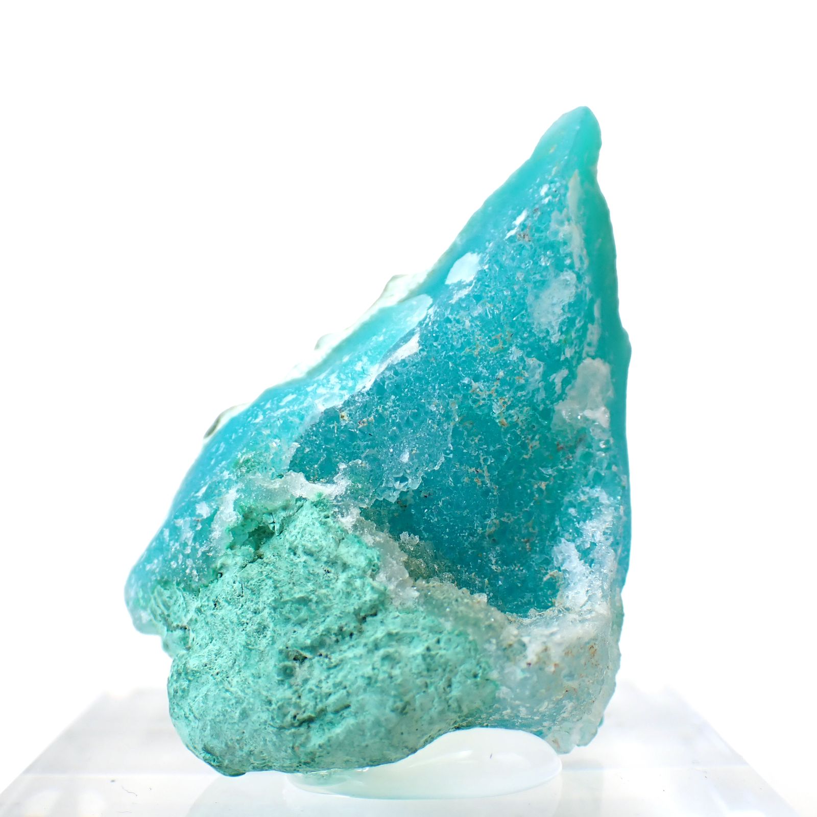 ジェムシリカ原石 アメリカ・アリゾナ州レイマイン産 アクリル台座付き 108.56ct(21.71g) / 20.7x31.4x39.5mm前後 [260632496]