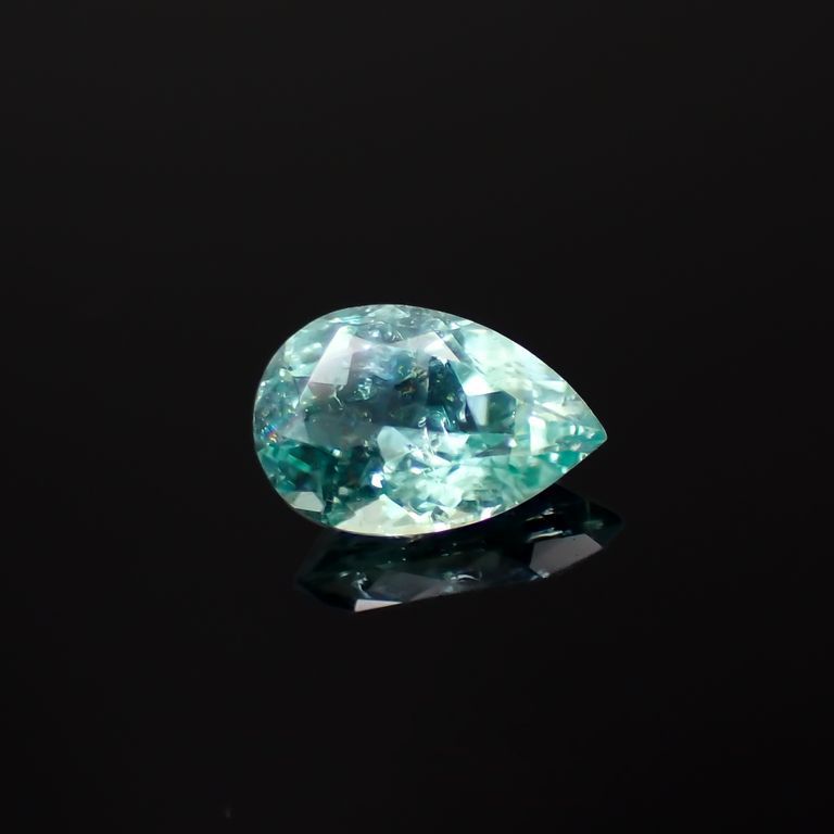 パライバトルマリン(宝石名トルマリン/別名パライバ・トルマリン)ブラジル・キントス鉱山産 0.353ct ソ付(宝貴協)[221018833]6x4mm前後
