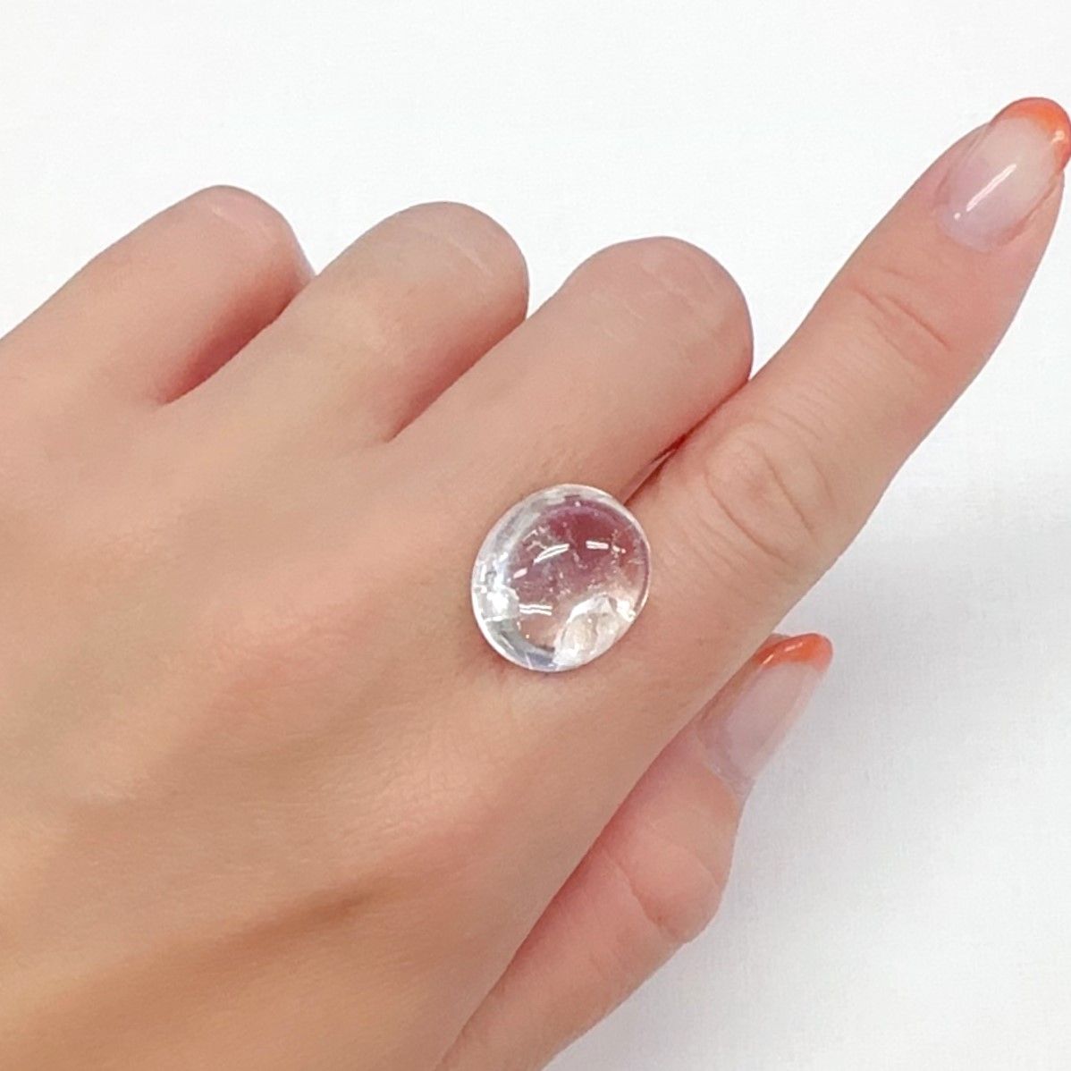 マニフェストインクォーツ ブラジル産 15.87ct[240527416]16.8x14.8mm前後