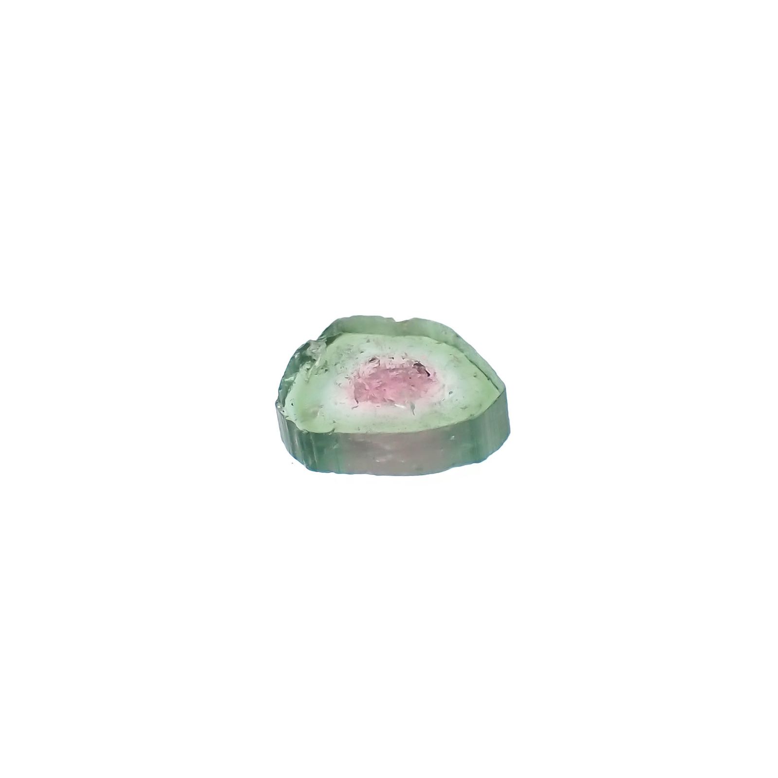 ウォーターメロントルマリン 原石スライス コンゴ民主共和国産 1.64ct[230321307]8.6x8.4mm前後