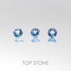 <ランダムセレクト3個セット> スイスブルートパーズSA ラウンドカット ブラジル産 0.30ct前後(3pcs合計)[20096081-PAC]3×3mm前後