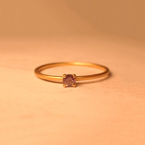 リング空枠：石留め▶アレキサンドライトキャッツアイ（お客様製作例）