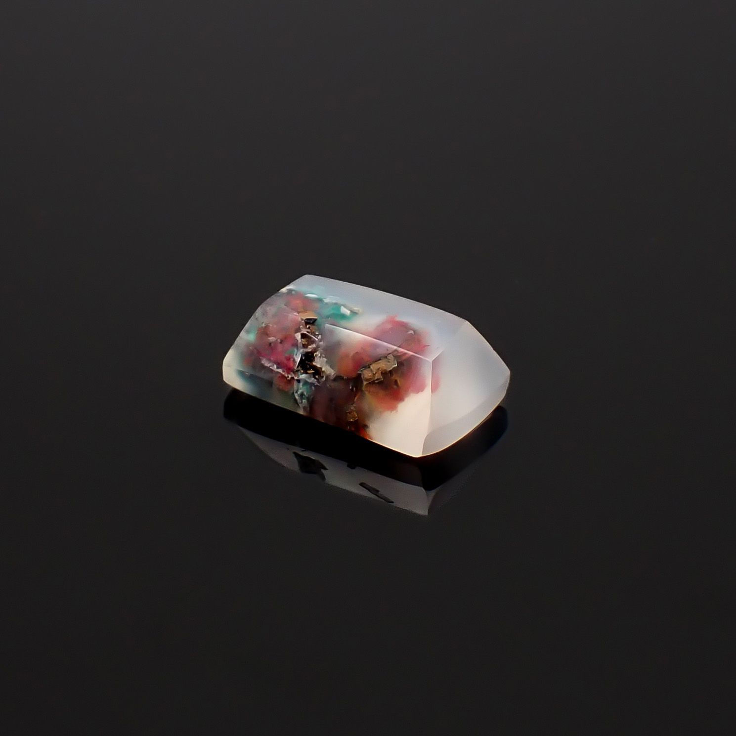 コッパークリソコラインカルセドニー インドネシア産 6.14ct / 13.8x8.3mm前後 [260932798]
