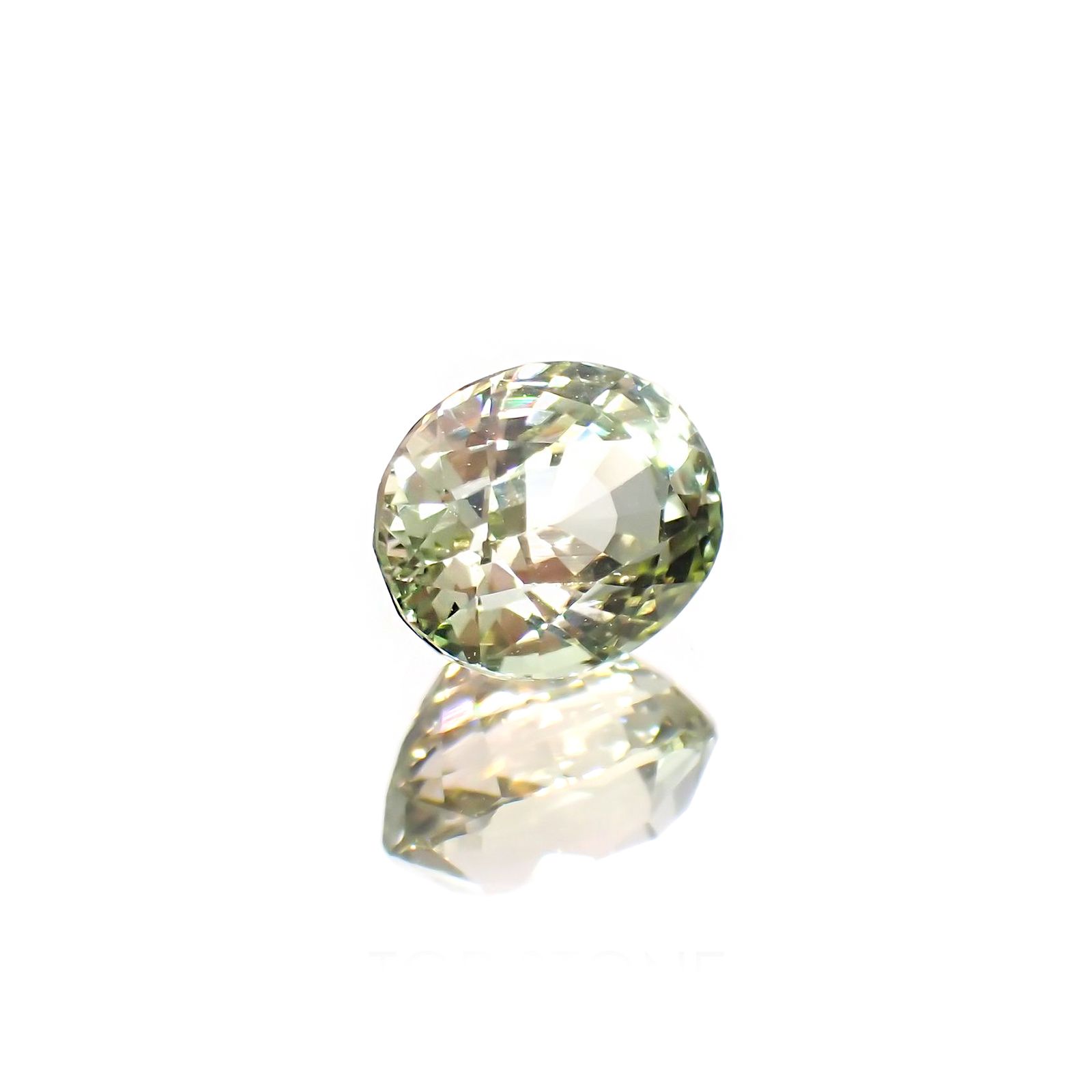 グリーントルマリン(宝石名トルマリン) ルワンダ産 ソ付(彩珠) 1.556ct / 7.4x6.2mm前後 [211013638]