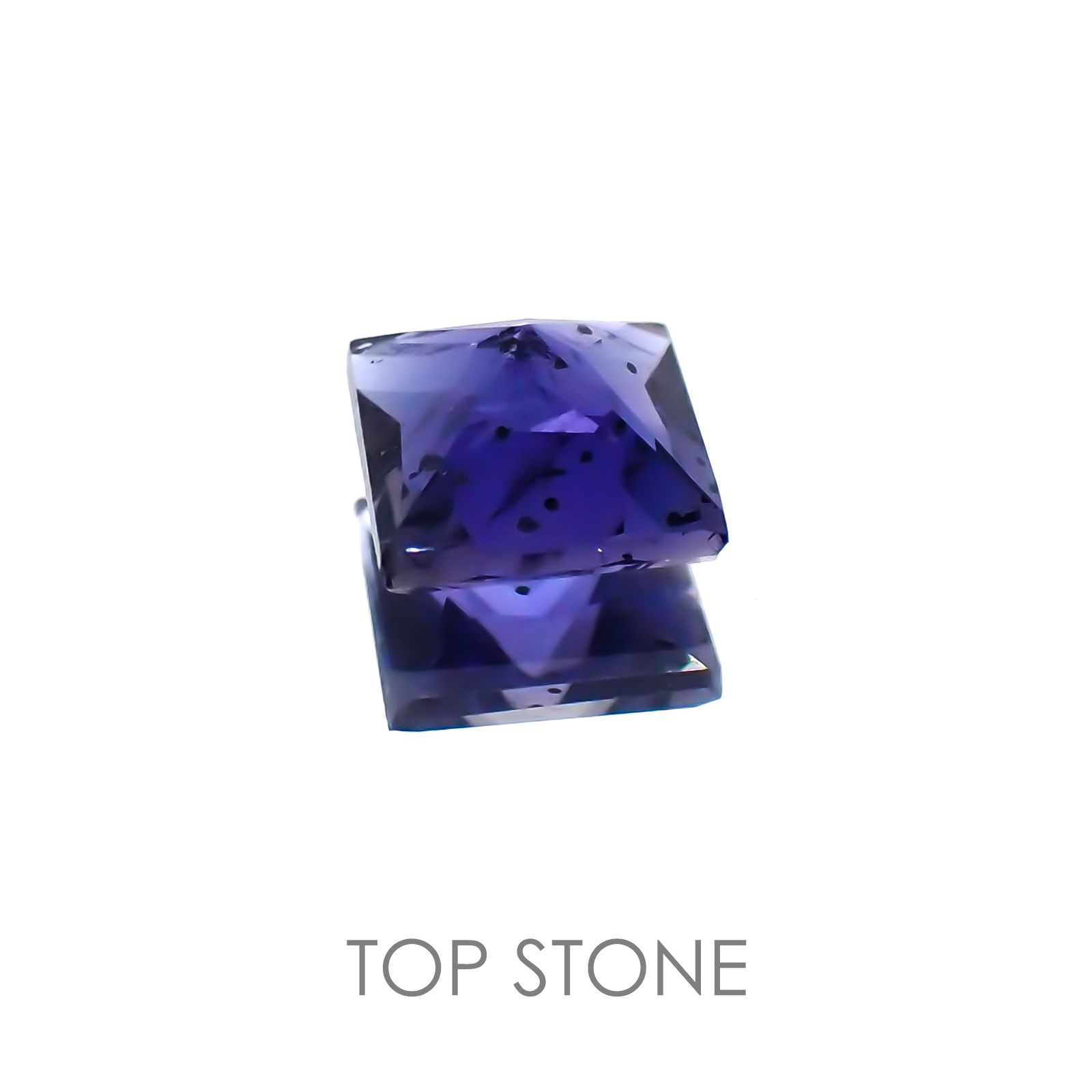 ◇プリンセスカット◇アイオライトサンストーン インド・ブラジル産 ルース 0.42ct[20128414]4.7×4.7mm前後
