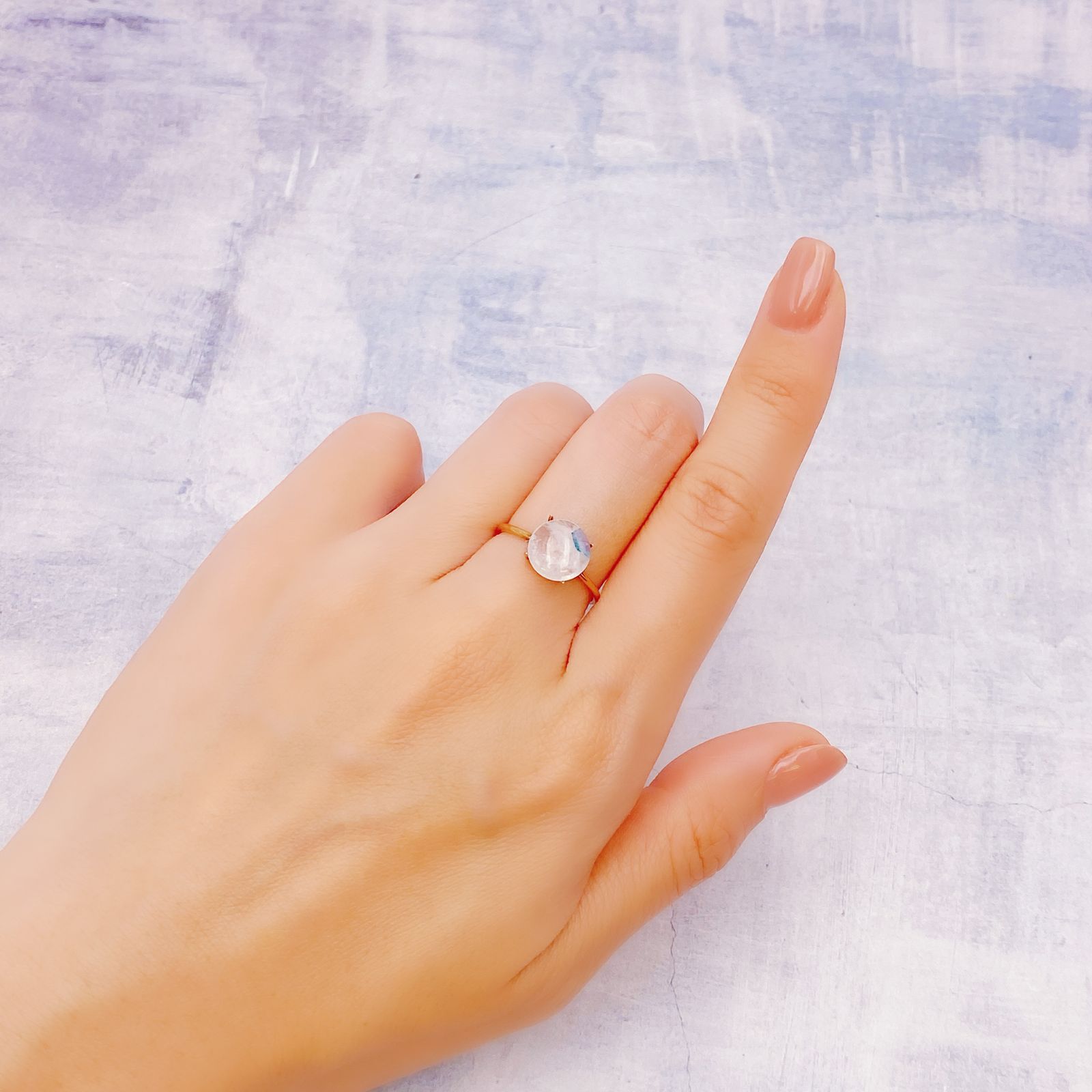 ◇リバーシブル◇パライバトルマリンインクォーツ ブラジル産 1.61ct [241129446]8.9x8.9mm前後