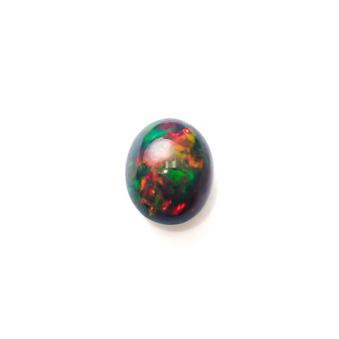 ブラックオパール(宝石名オパール/加熱処理)エチオピア産 3.57ct 識別済[240326533]12.5x10.1mm前後