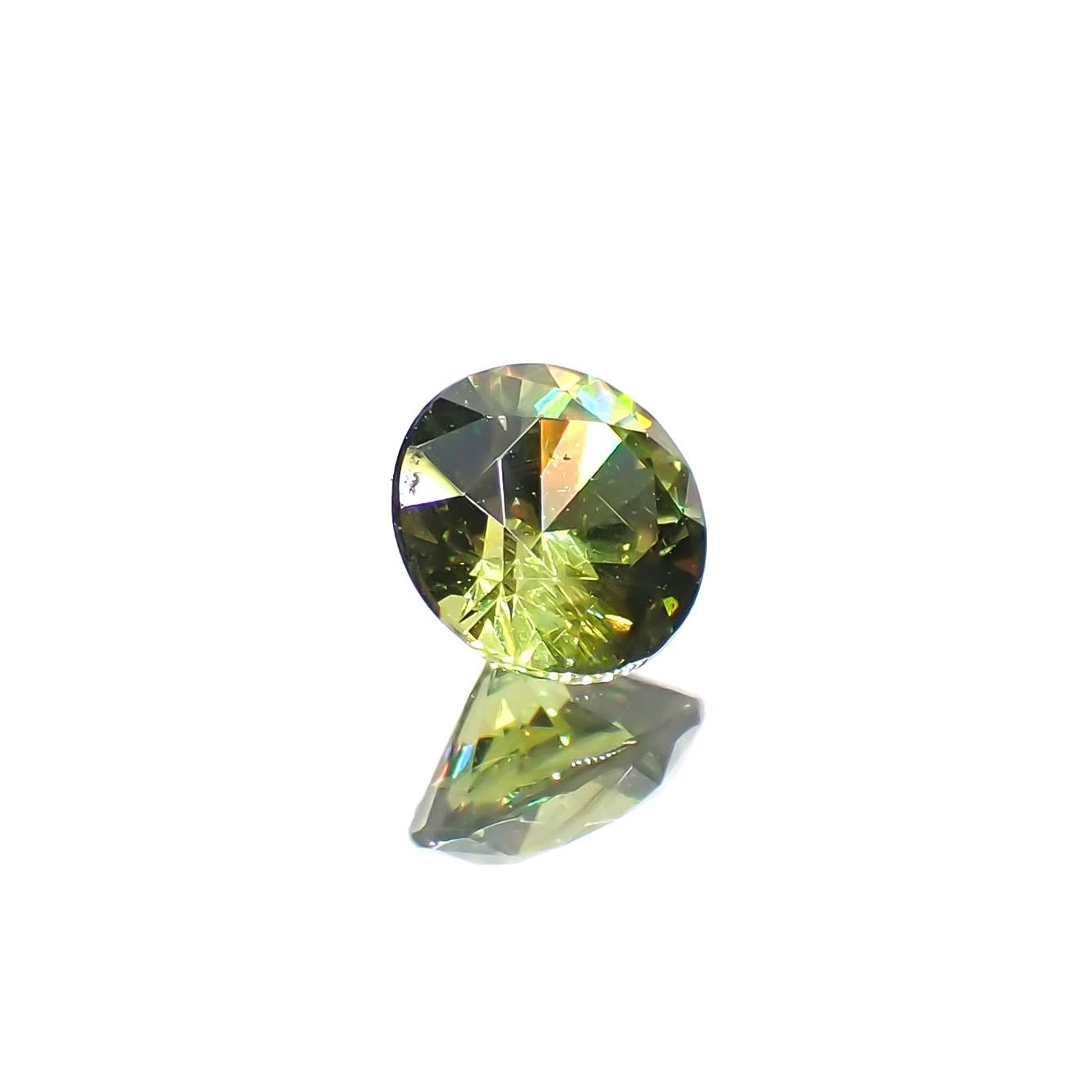 デマントイドガーネット(宝石名デマントイド・ガーネット)ロシア産 0.37ct 識別済[221119170]4.3x4.3mm前後