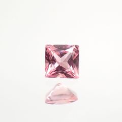 ◇プリンセスカット◇パパラチャサファイア ソーティング付き スリランカ産 ルース 0.08ct[210812609]2.4×2.3mm前後