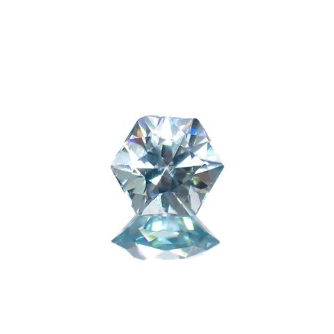 ◇ヘキサゴンカット◇アイスブルージルコン(宝石名ジルコン)カンボジア産 0.80ct 識別済[220716826]4.8x4.8mm前後