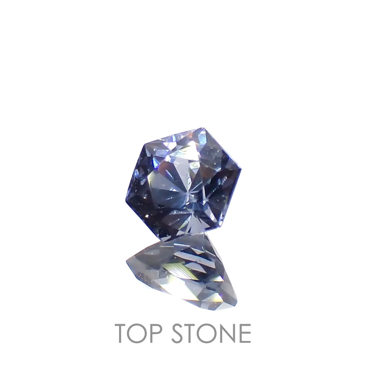 ◇ヘキサゴンカット◇バイオレットスピネル(宝石名スピネル)ビルマ/マダガスカル産 0.44ct 識別済[230220663]4.2x4.2mm前後