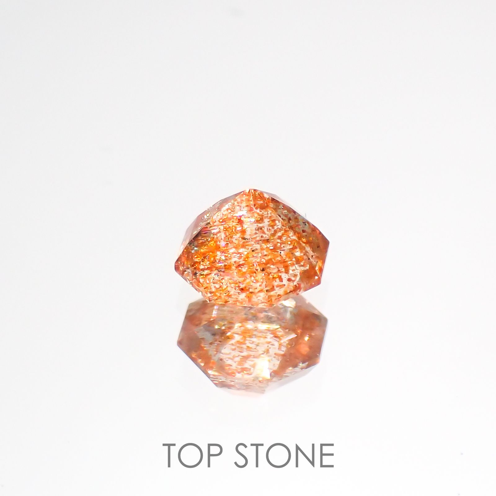◇オクタゴンカット◇イリュージョンサンストーン インド産 0.55ct[220115496]5.1x4.9mm前後
