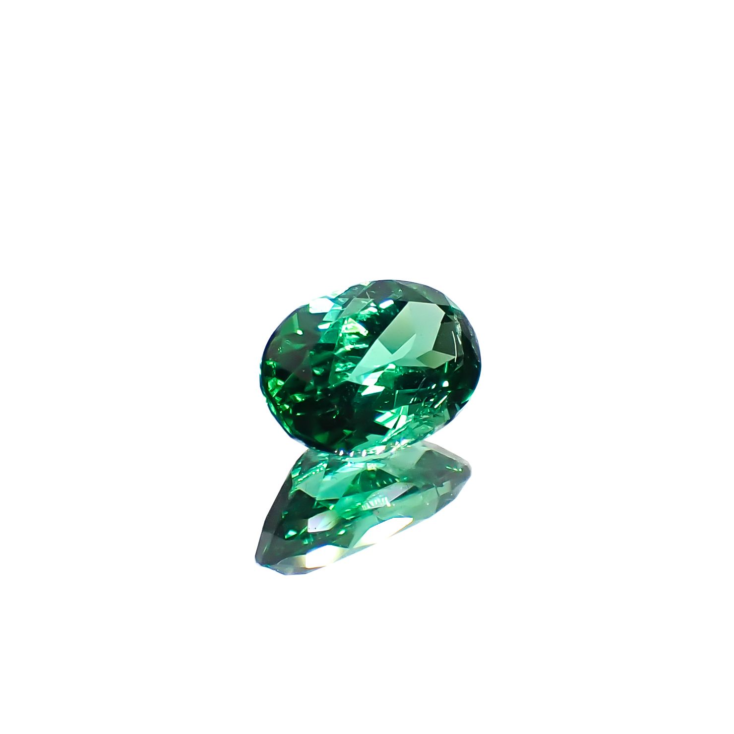 パライバトルマリン(宝石名トルマリン/別名パライバ・トルマリン)ブラジル・キントス鉱山産 0.438ct ソ付(宝貴協)[240928716]5.97x3.97mm前後