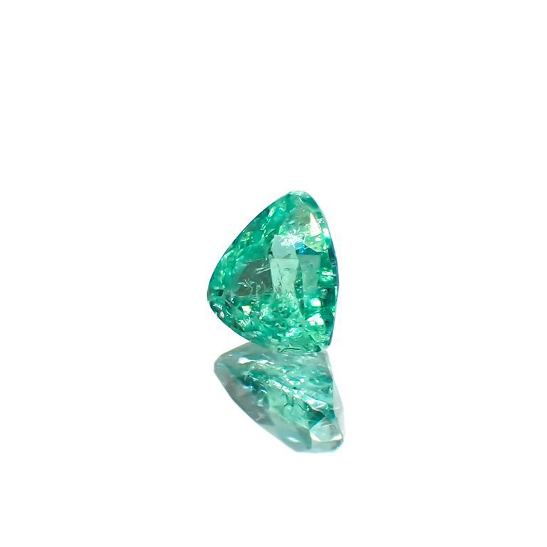 パライバトルマリン(宝石名トルマリン/別名パライバ・トルマリン)ブラジル・キントス鉱山産 0.468ct ソ付(宝貴協)[221018728]5x4.9mm前後