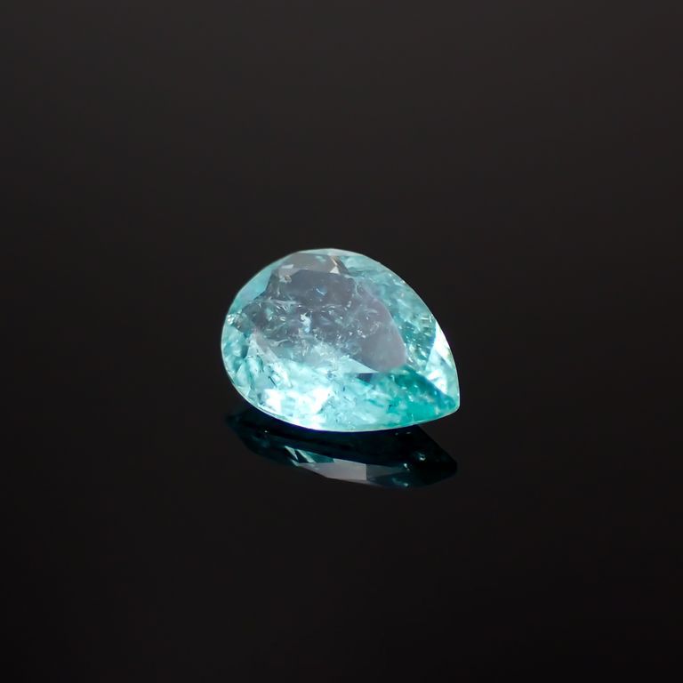 パライバトルマリン(宝石名トルマリン/別名パライバ・トルマリン)ブラジル・キントス鉱山産 0.514ct ソ付(宝貴協)[221018832]6.8x5mm前後