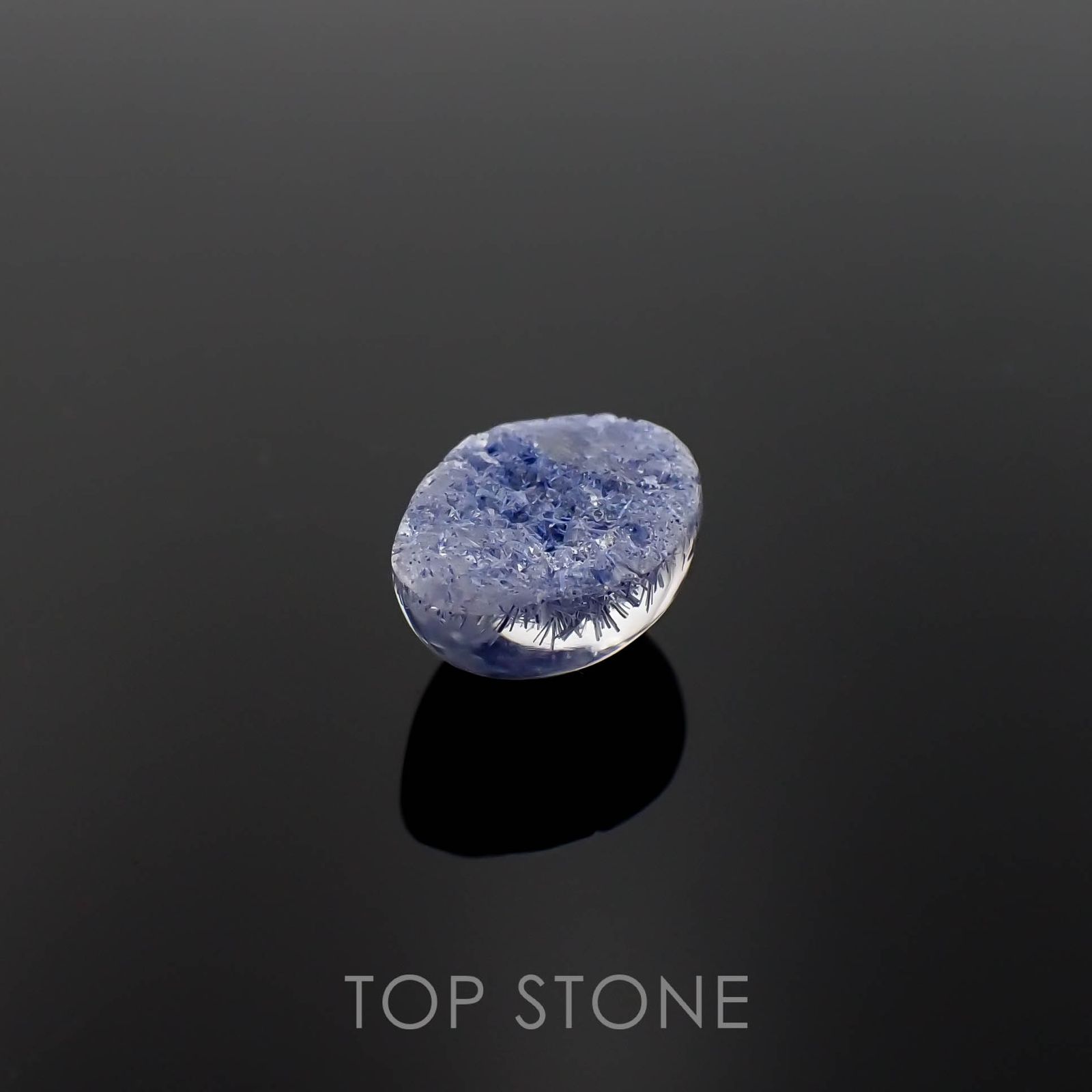 デュモルチェライトインクォーツ ブラジル産 4.53ct[230320883]11.7x8.6mm前後