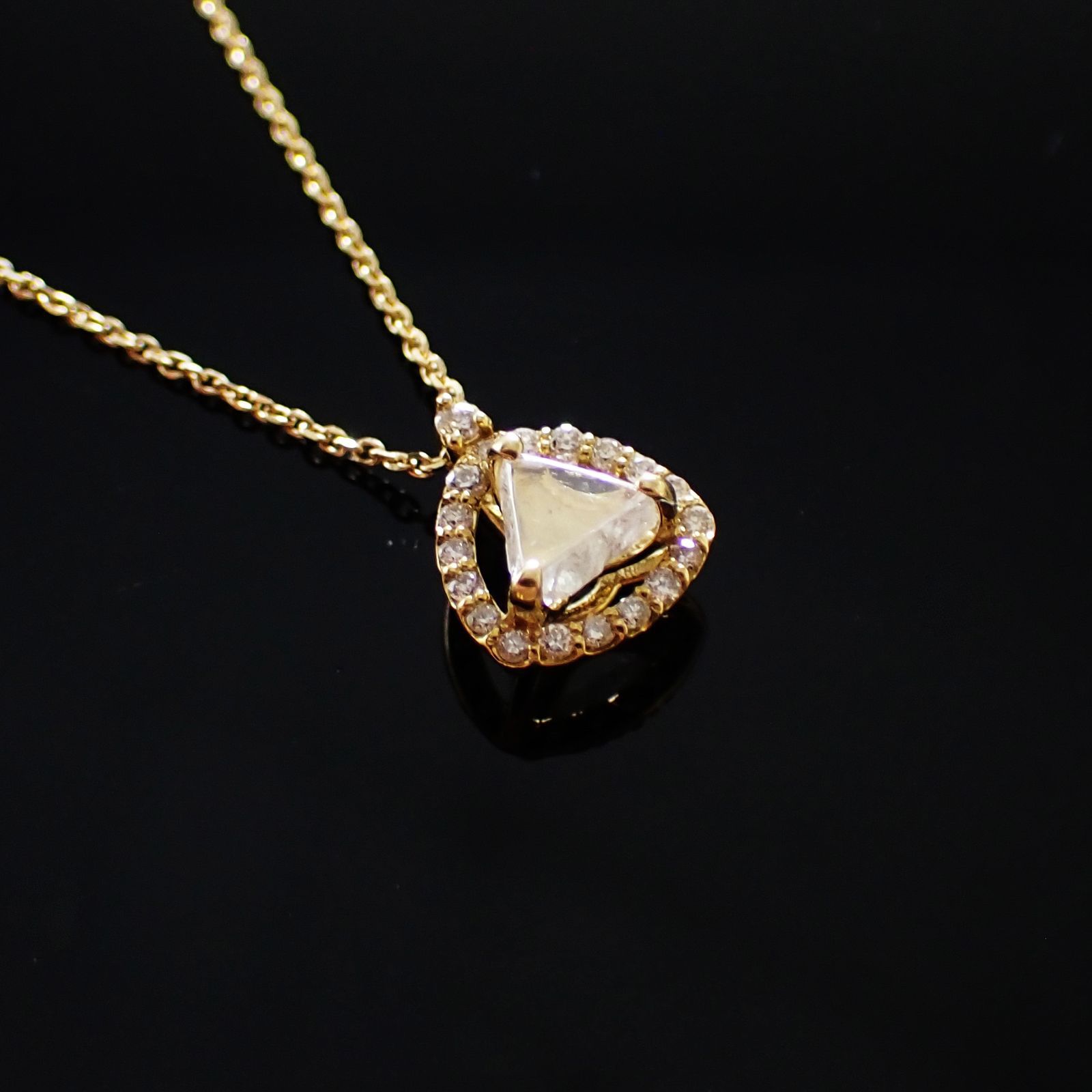 ◇La Clarte(ラ・クラルテ)◇K18マクルダイヤモンド ペンダント カナダ産 0.41ct[220115337]9.7x7.9mm前後