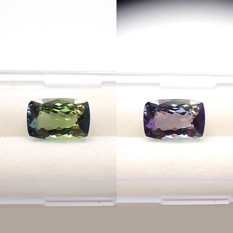バイカラータンザナイト(宝石名ゾイサイト)タンザニア産 2.67ct 識別済[221119002]9.7x6.4mm前後