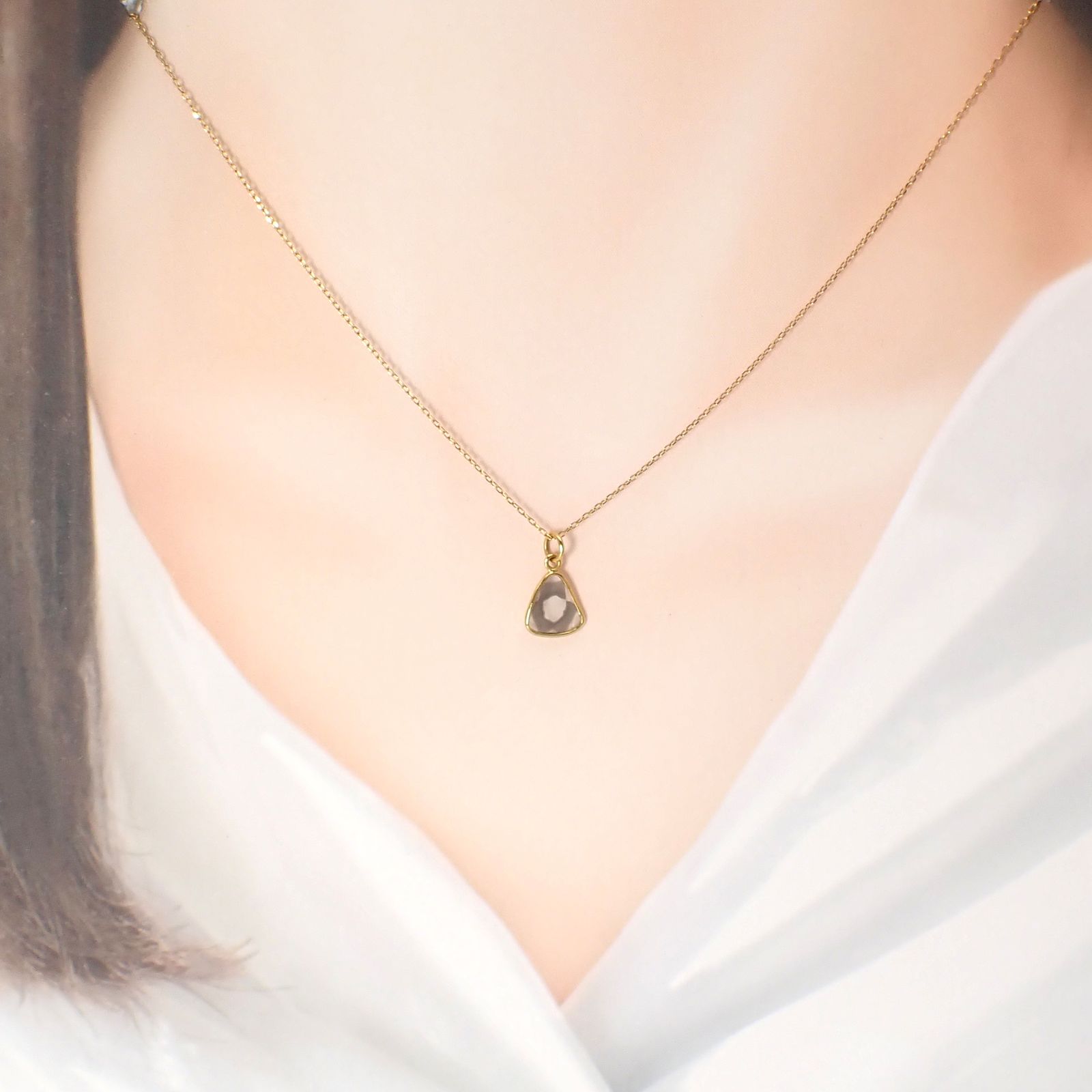 ◇K18仕様◇トラピッチェスライスダイヤモンド ペンダントトップ/チャーム(※チェーン別売り) 1.13ct / 8.6x7.9mm前後 [250430220]