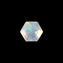 ◇ヘキサゴンカット◇エチオピアオパール(宝石名オパール) エチオピア産 0.44ct 識別済[210611038]5.3×5.3mm前後